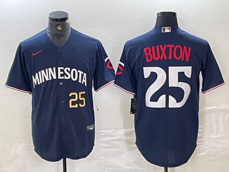 Men Minnesota Twins #25 Buxton Blue 2024 Nike Game MLB Jersey style 2->green bay packers->NFL Jersey